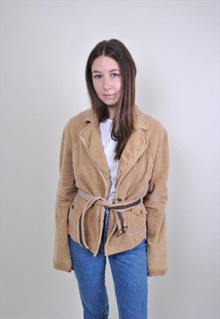 VINTAGE CORDUROY JACKET, 90S BELT BLAZER, 80 BOHO JACKET