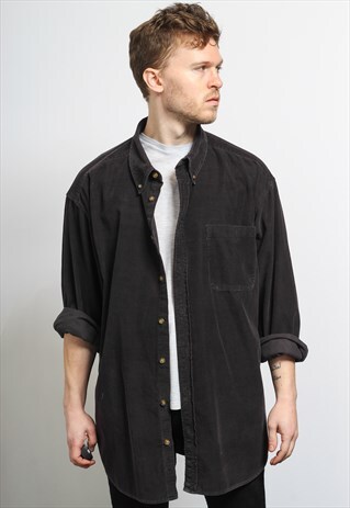 VINTAGE CORDUROY CORD SHIRT GREY