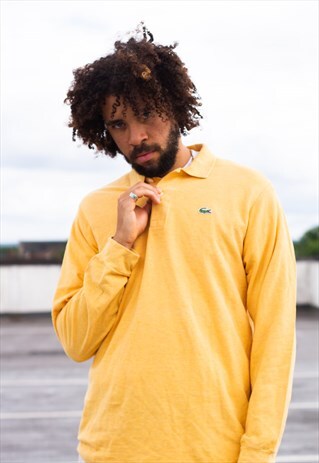 VINTAGE 90'S LACOSTE RUGBY SHIRT IN A BEAUTIFUL LEMON YELLOW