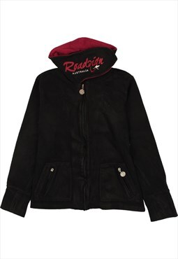 Vintage 90's Roadsign Fleece Jumper Hooded Full Zip Up Black