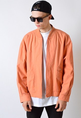 VINTAGE 80S PEACH ORANGE LIGHTWEIGHT BOMBER JACKET