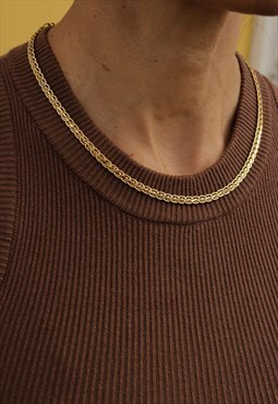 18K Gold Woven Chain Necklace - Tarnish Free