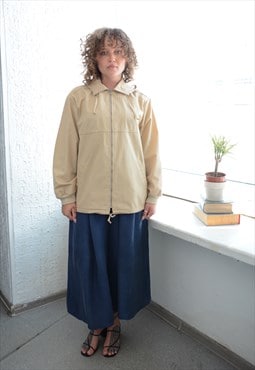 Vintage Beige/Brown Thin Hooded Jacket