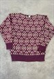 VINTAGE WOOLRICH KNITTED JUMPER PATTERNED CHUNKY KNIT