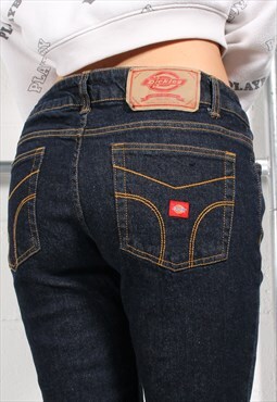 Vintage Dickies Denim Jeans Navy Mid Waist Skinny Style W34