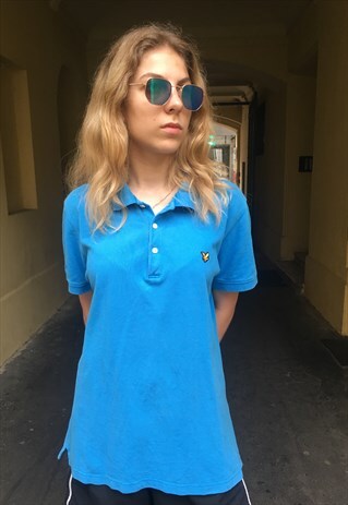 VINTAGE 90' AMAZING BLUE POLO T-SHIRT