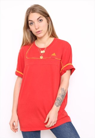 VINTAGE ADIDAS RED TOP T-SHIRT