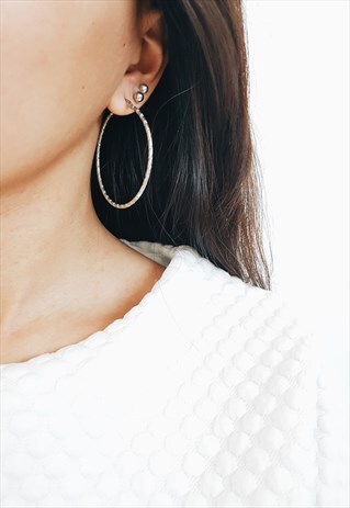 BIG SILVER HOOP ROUND EARRINGS (SURGICAL STEEL)