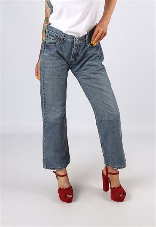 KICK FLARE LEVIS REWORKED JEANS FLARED UK 12 (H31H)