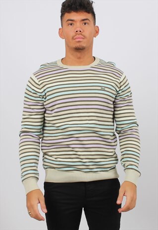 LACOSTE MEDIUM BEIGE EMBROIDERED LOGO SWEATSHIRT