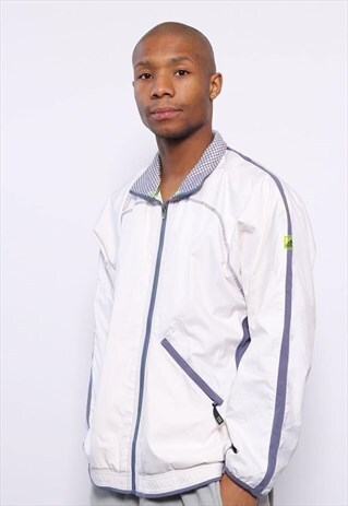 VINTAGE ADIDAS LOGO TRACK JACKET WHITE
