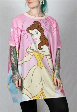 DISNEY PRINCESS BELLE HANDMADE OVERSIZED TSHIRT DRESS