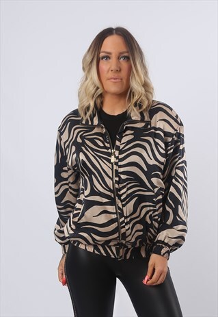 SILK BOMBER JACKET 90'S SHELL PATTERNED PRINT OVERSIZED CK3O