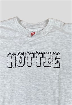 Hottie graphic t-shirt  Grey with screen printed spell out  