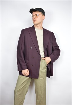 Vintage dark purple classic 80's suit blazer