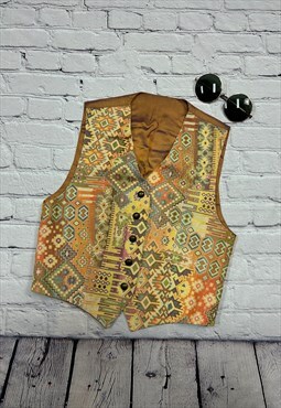 Vintage St Michael Aztec Patterned Waistcoat