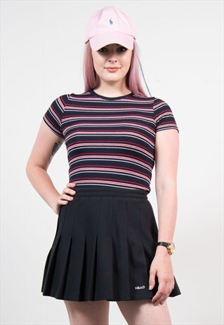 90'S HEAD BLACK PLEATED TENNIS SKIRT