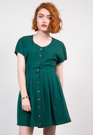 VINTAGE 90'S CUTE GREEN MINI DRESS