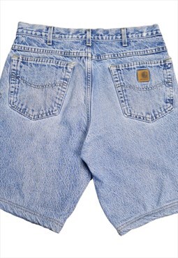 Carhartt Denim Shorts Fleece Lined Made In USA Size W32