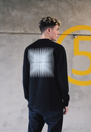 MOUSTACHE LONGSLEEVE T SHIRT WITH GRAPHIC ON BACK