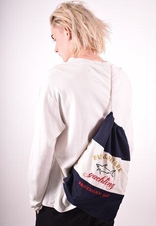 PAUL & SHARK MENS VINTAGE GYM BAG ONE SIZE NAVY BLUE 90S