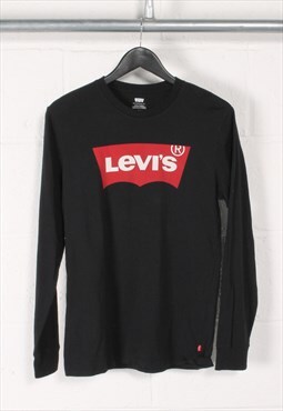 Vintage Levi's Long Sleeve Top in Black Sports Tee Small