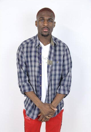 VINTAGE FCUK BLUE CHECK SHIRT