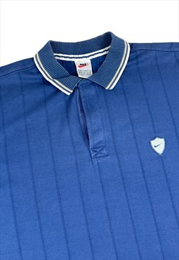 Nike vintage 90s embroidered shield swoosh logo polo shirt 