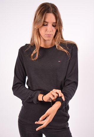 VINTAGE TOMMY HILFIGER TOP LONG SLEEVE BLACK