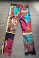 RARE CAVALLI Y2K PATCHED & PRINTED TROUSERS 