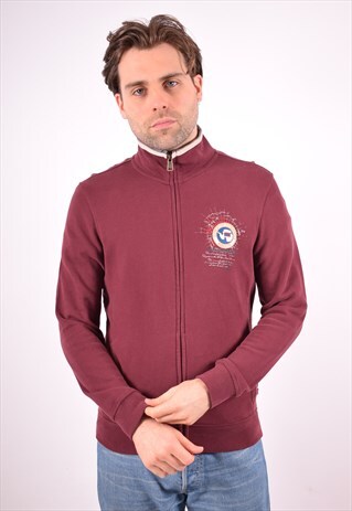 NAPAPIJRI MENS VINTAGE TRACKSUIT TOP JACKET MEDIUM MAROON 90