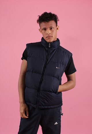 NAVY NIKE EMBROIDERED PUFFA GILET