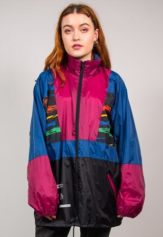 VINTAGE 90'S MULTICOLOUR OVERSIZED CAGOULE JACKET
