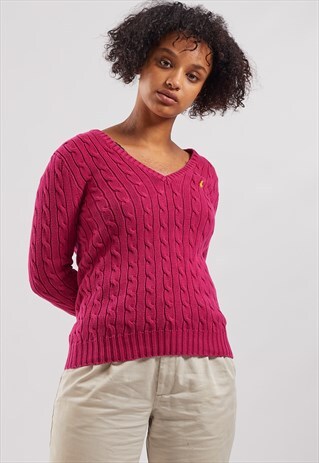 VINTAGE RALPH LAUREN V-NECK KNITTED JUMPER