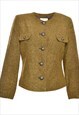 Vintage Button-Front Box Front Green Jacket - XL