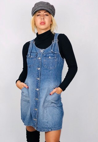 VINTAGE 90S BUTTON UP DENIM DRESS
