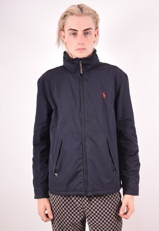 POLO RALPH LAUREN MENS VINTAGE JACKET MEDIUM BLACK 90S