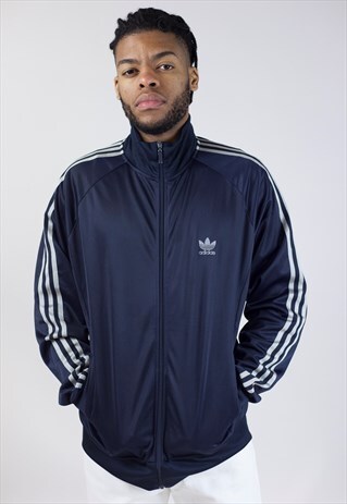 VINTAGE 90S ADIDAS NAVY ZIP-UP SPORTS JACKET
