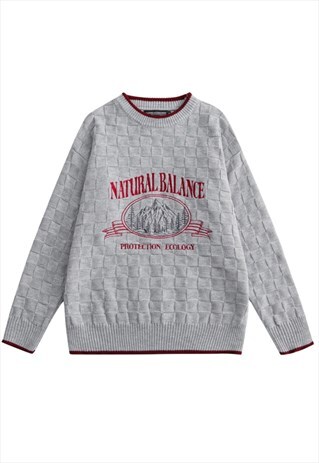 KALODIS ROUND NECK EMBROIDERED PATTERN SWEATER