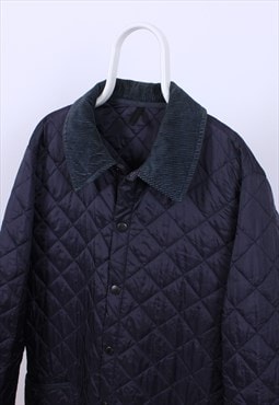 Vintage Barbour Quilt Liddesdale Men's Jacket Navy