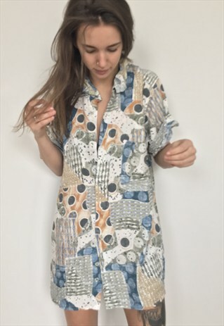PATTERNED OVERSIZED RETRO VINTAGE UNISEX FESTIVAL SHIRT