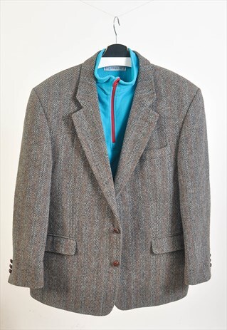 VINTAGE 90S TWEED BLAZER JACKET