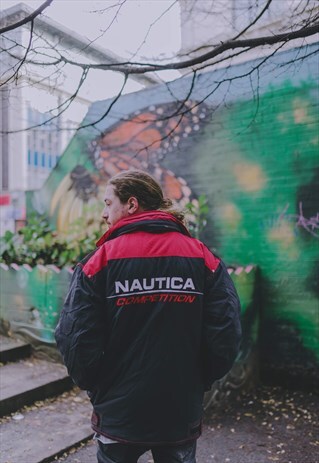 VINTAGE NAUTICA COMPETITION EMBROIDERED SPELL OUT JACKET