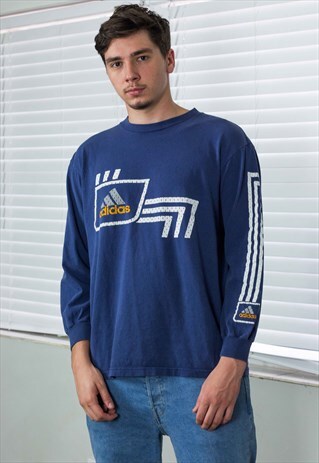 VINTAGE ADIDAS T-SHIRT LOGO 90S L 9.5