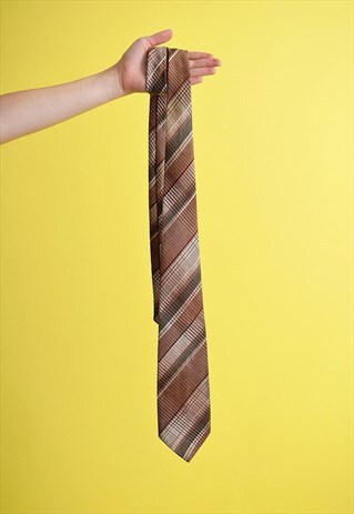 VINTAGE 70'S RETRO MOD STRIPED PATTERN WOVEN TIE