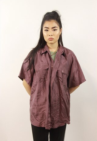 VINTAGE PURPLE SILK SHIRT