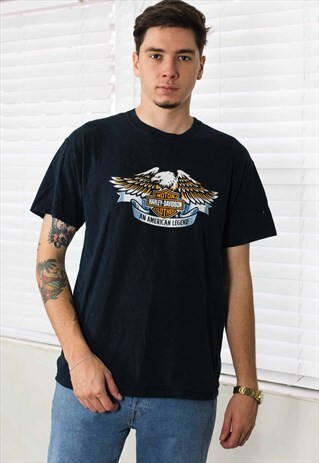 VINTAGE HARLEY-DAVIDSON T-SHIRT LOGO 90S L 7.7