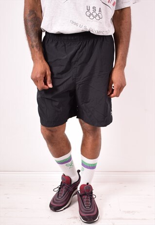 NIKE MENS VINTAGE SHORTS SMALL BLACK 90S