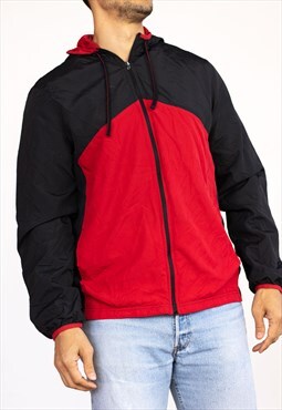 Vintage Starter Jacket Hoodie in Red L