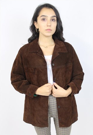 VINTAGE 90S BROWN SUEDE JACKET